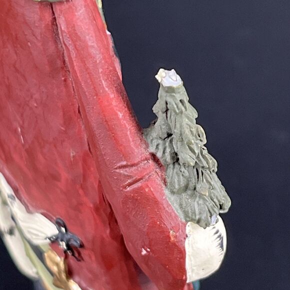 Williraye Studios 5" Folk Art Christmas Sweater Cat Ornament Tree Horn - Picture 5 of 13